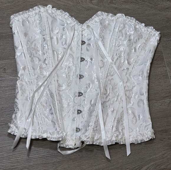 White Corset Shaper Fairycore Womans Sz Large Sexy Lingerie Fantasy - Picture 7 of 7